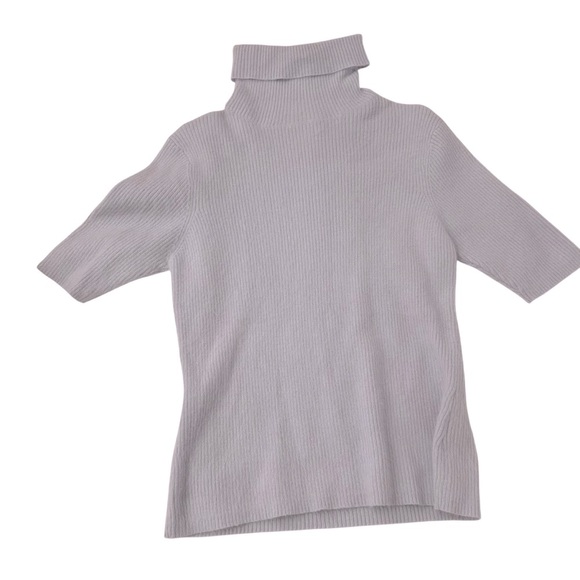 Worthington Essentials Lavender Mock Neck Short Sleeve Sweater Angora Blend M - Picture 1 of 6